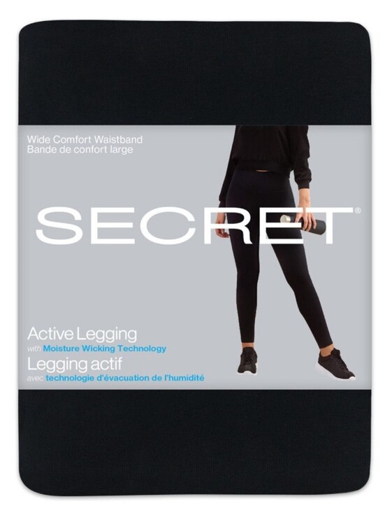 Accessories - Large Secret Active Legging Pants Black New Sz Large
